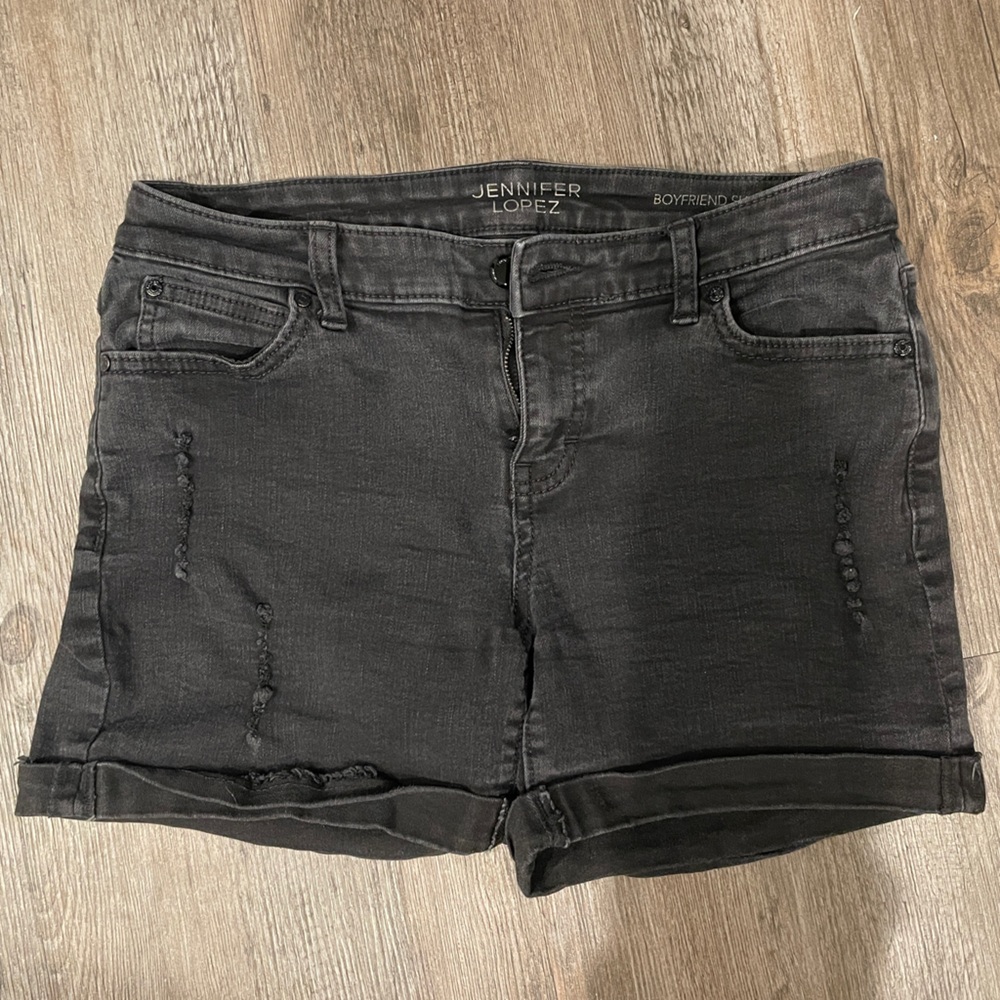 Jennifer Lopez Charcoal Boyfriend Shorts